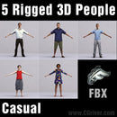 CASUAL PEOPLE- 5 FBX RIGGED MODELS (MeCaFBX003a)