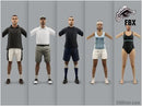 ATHLETE (SPORTS)- 5 RIGGED 3D FBX MODELS (MeSpFBX002a)