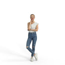 Casual Woman | grp0001hd2o01p01s | Ready-Posed 3D Human Model (Woman / Still)