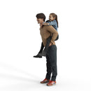Casual Family | cfam0306hd2o01p01s | Ready-Posed 3D Human Model (Father/Daughter/Family/Still)