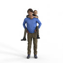Casual Family | cfam0306hd2o01p01s | Ready-Posed 3D Human Model (Father/Daughter/Family/Still)