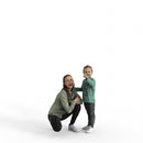 Casual Family | cfam0312hd2o01p01s | Ready-Posed 3D Human Model (Woman/Mom/Daughter/Still)