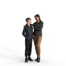 Casual Family | cfam0303hd2o01p01s | Ready-Posed 3D Human Model (Woman/Mom/Son/Still)