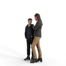 Casual Family | cfam0303hd2o01p01s | Ready-Posed 3D Human Model (Woman/Mom/Son/Still)