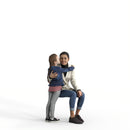 Casual Family | cfam0313hd2o01p01s | Ready-Posed 3D Human Model (daughter mother)