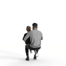 Casual Family | cfam0313hd2o01p02s | Ready-Posed 3D Human Model (daughter father)