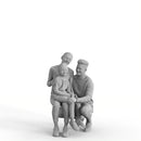 Casual Family | cfam0313hd2o01p03s | Ready-Posed 3D Human Model (Mom Dad Daughter)