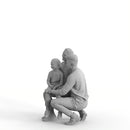 Casual Family | cfam0313hd2o01p03s | Ready-Posed 3D Human Model (Mom Dad Daughter)