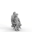 Casual Family | cfam0313hd2o01p03s | Ready-Posed 3D Human Model (Mom Dad Daughter)