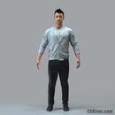 Asian Man, Casual - RIGGED 3D MODEL for 3ds Max or Cinema 4D (CMan100M4CS, CMan100M4C4D)