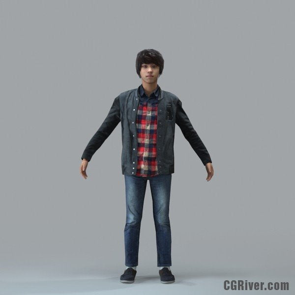 Asian Man, Casual - RIGGED 3D MODEL for 3ds Max or Cinema 4D (CMan102M4CS, CMan102M4C4D)