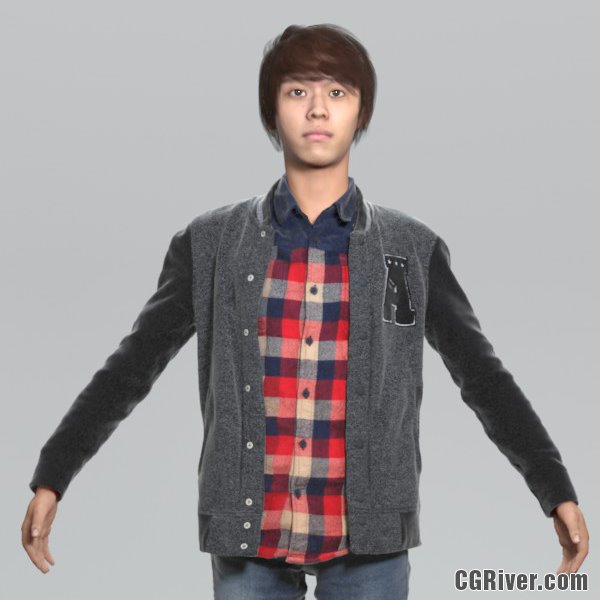 High Quality Rigged 3D Casual Attire Man | CMan0102HD2CS 3DS MAX Human