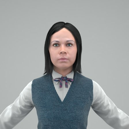 UNIFORM CHARACTER- RIGGED 3D MODEL (CGirl0001HD2CS)