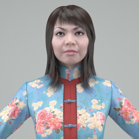 ASIAN WOMAN- RIGGED 3D MODEL (AsWom0002HD2CS)