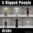 ARAB PEOPLE- 5 RIGGED 3D MODELS (MeArCS001b)