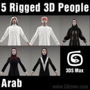 Arab People- 5 Rigged 3D Models (MeArCS001M3)