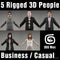 3D People- 5 Rigged 3D Models (MeMsCS001M3)
