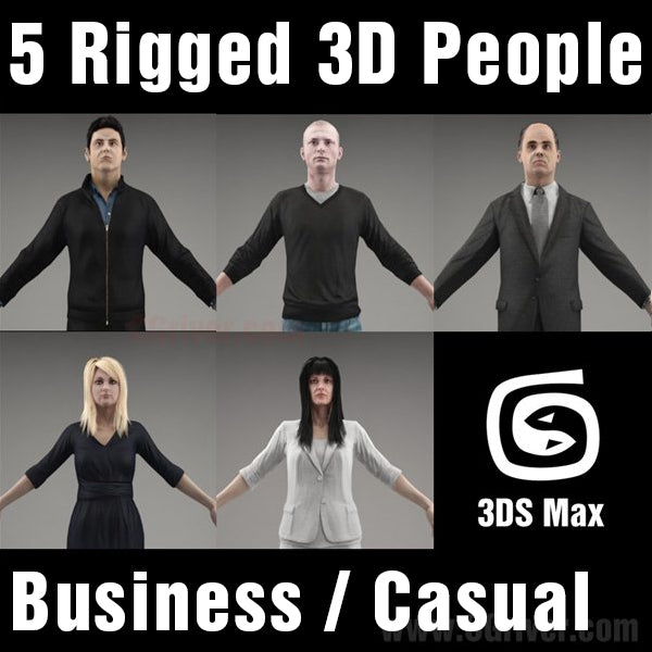 3D People- 5 Rigged 3D Models (MeMsCS002M3)