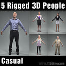 3D PEOPLE- 5 RIGGED 3D MODELS (MeMsCS002M4)