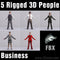 BUSINESS PEOPLE- 5 FBX RIGGED MODELS (MeBuFBX001b)