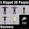 BUSINESS PEOPLE- 5 FBX RIGGED MODELS (MeBuFBX002b)