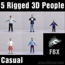 CASUAL PEOPLE- 5 FBX RIGGED MODELS (MeCaFBX004a)
