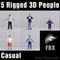 CASUAL PEOPLE- 5 FBX RIGGED MODELS (MeCaFBX004a)