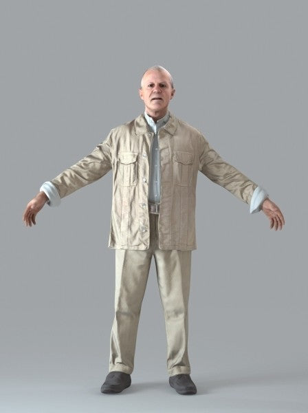 Old  Man - Rigged 3D Human Model (CMan0016M4CS)