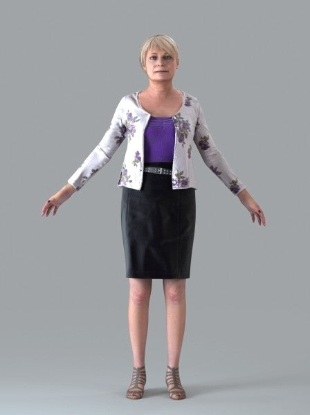 Old Casual Woman - Rigged 3D Human Model (CWom0016M4CS)