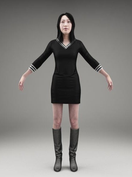 ASIAN WOMAN - RIGGED 3D MODEL(AsWom0003M3CS)
