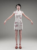 ASIAN WOMAN - FBX RIGGED MODEL (AsWom0001M3FBX)