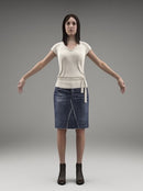 CASUAL WOMAN - FBX RIGGED MODEL (CWom0004M3FBX)