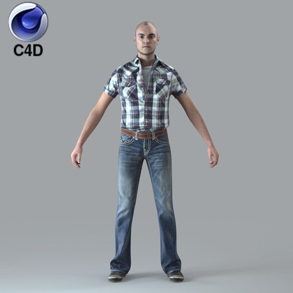 Cinema 4D CASUAL MAN - RIGGED 3D MODEL (CMan0010M4c4d)