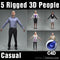 Cinema 4D Humans - 5 RIGGED 3D MODELS (MeMsC4D002M4)
