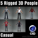 Cinema 4D Humans - 5 RIGGED 3D MODELS (MeMsC4D001M4)