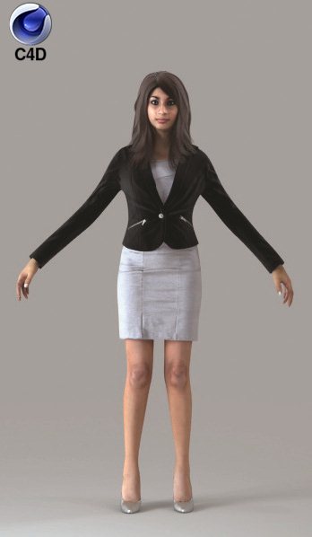 Cinema 4D BUSINESSWOMAN - RIGGED 3D MODEL (bwom0009m4c4d)