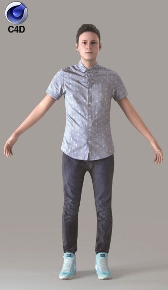 Cinema 4D CASUAL MAN - RIGGED 3D MODEL (CMan0019M4C4D)