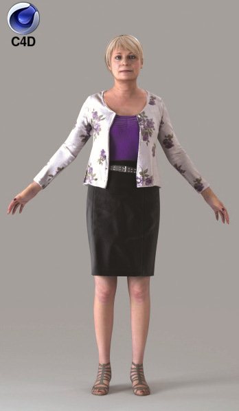 Cinema 4D CASUAL WOMAN - RIGGED 3D MODEL (cwom0016m4c4d)