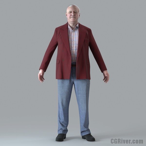 Old Man- Rigged 3D Human Model (CMan0009M4)