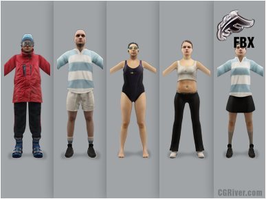 ATHLETE (SPORTS)- 5 RIGGED 3D FBX MODELS (MeSpFBX002b)