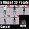CASUAL PEOPLE- 5 RIGGED 3D FBX MODELS (MeCaFBX006b)