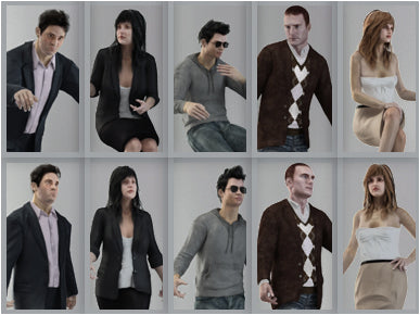 Business People- 5 3D Models with 10 Poses (MeMsS001M3)