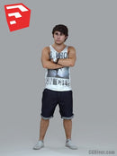 Young Male Character - CMan0020HD2O02P06S_SU - Ready-Posed 3D Human Model (Still)