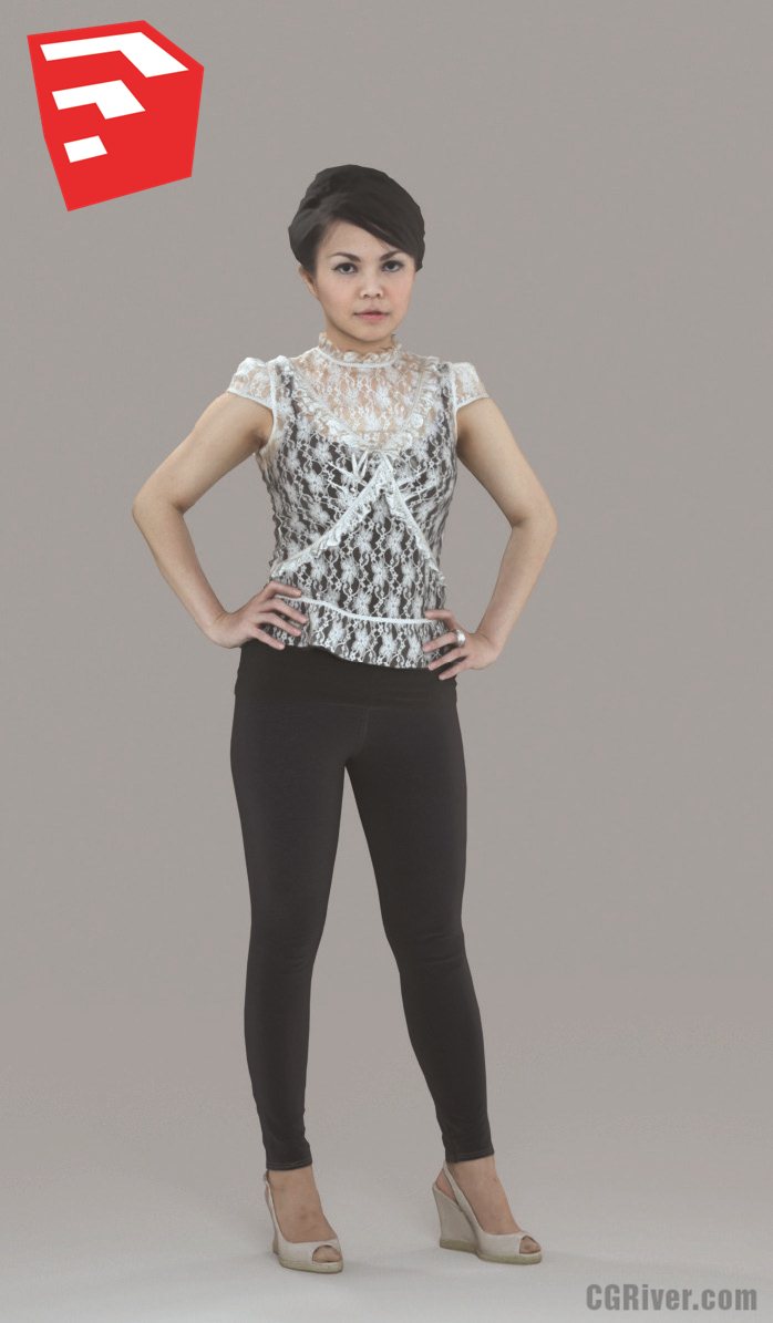Young Female Character - CWom0012HD2-O01P06S_SU - Ready-Posed 3D Human Model (Still)