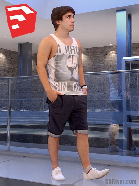 Young Male Character - CMan0020HD2O02P04S_SU - Ready-Posed 3D Human Model (Still)