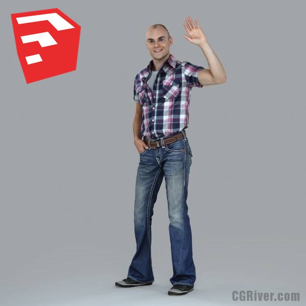 Young Male Character - CMan0010-HD2-O02P05S_SU - Ready-Posed 3D Human Model (Still)