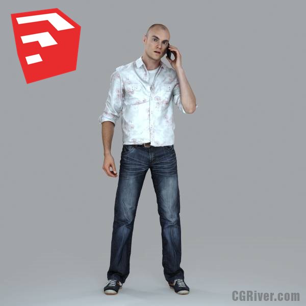 Young Male Character - CMan0010-HD2-O01P07S_SU - Ready-Posed 3D Human Model (Still)