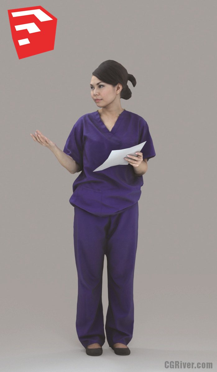 Nurse / Doctor - CWom0012HD2-O02P05S_SU - Ready-Posed 3D Human Model (Still)