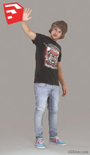 Young Man / Boy / Character - CMan0011HD2-O02P08S_SU - Ready-Posed 3D Human Model (Still)
