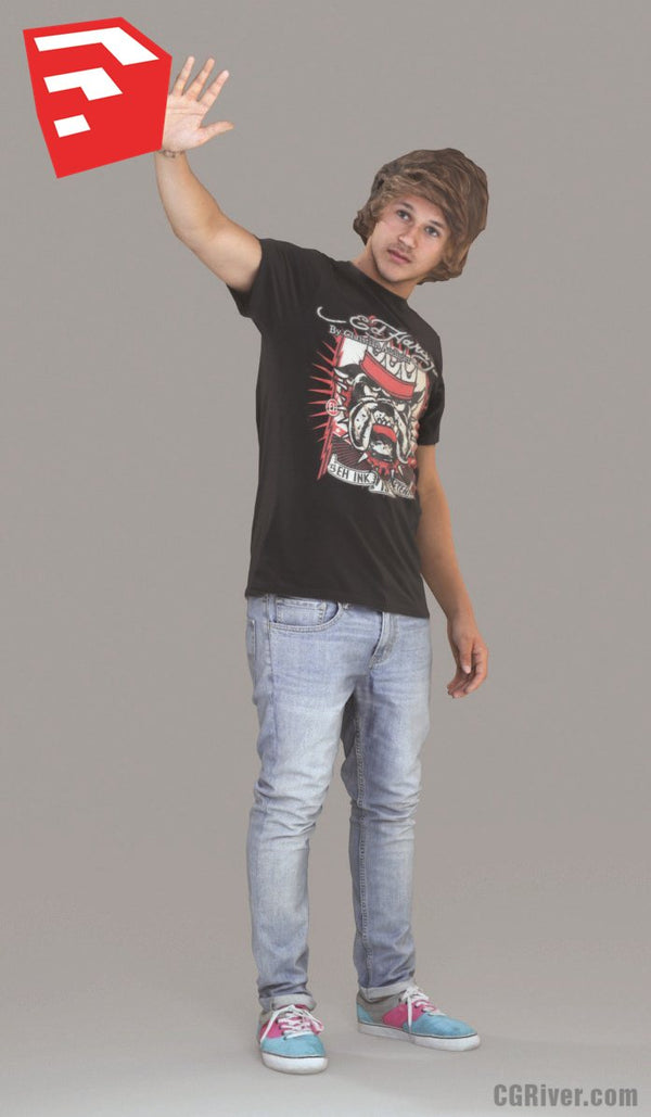 Young Man / Boy / Character - CMan0011HD2-O02P08S_SU - Ready-Posed 3D Human Model (Still)